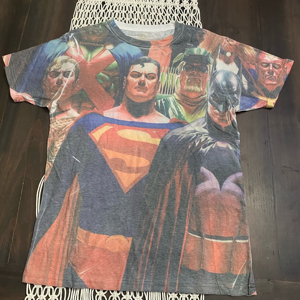 DC Comics Wall of Heroes tee shirt
